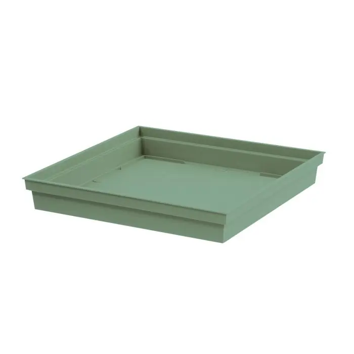 Quantité Limitée Soucoupe 32,6 x 32,6 x 4,9 cm pour pot de fleur carré Toscane POP – Vert laurier