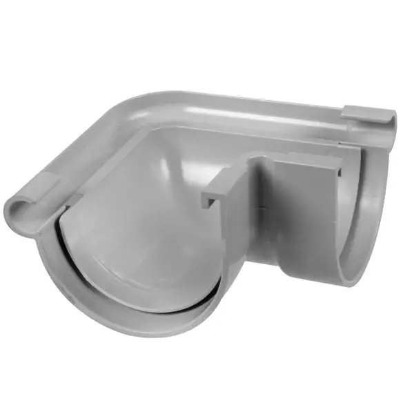 Angle extérieur 90° PVC pour gouttière 16 demi-ronde – gris – First Plast Solde