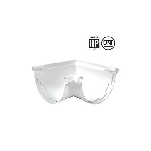 Angle universel 90° PVC 33 demi-ronde – blanc – First Plast Authentique