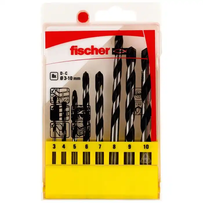 Bon Marché Coffret de 8 forets béton CTS à queue lisse Ø3 / 4 / 5 / 6 / 7 / 8 / 9 / 10 mm - Fischer