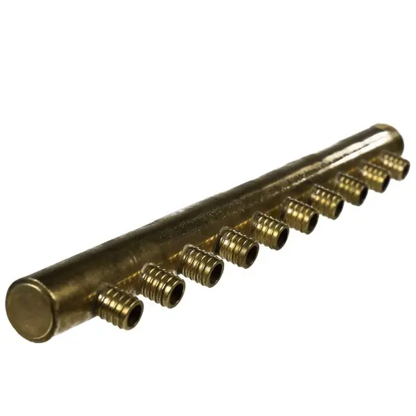 Collecteur 3/4" (20/27) Mâle-Bouchonné 10 piquages à glissement pour tube PER diamètre 16 compris 10 bagues de 16 Livraison Express