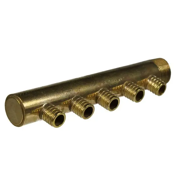 Collecteur 3/4" (20/27) Mâle-Bouchonné 5 piquages à glissement pour tube PER diamètre 16 compris 5 bagues de 16 Commander Vite