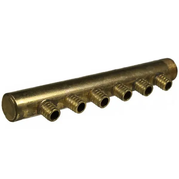 Collecteur 3/4" (20/27) Mâle-Bouchonné 6 piquages à glissement pour tube PER diamètre 16 compris 6 bagues de 16 Vente Flash