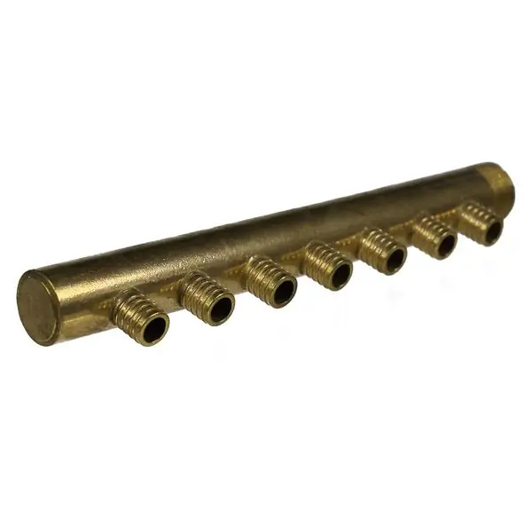 Pas Cher Collecteur 3/4" (20/27) Mâle-Bouchonné 7 piquages à glissement pour tube PER diamètre 16 compris 7 bagues de 16