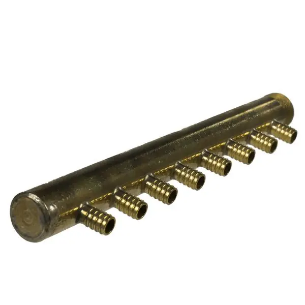Must-Have Collecteur 3/4" (20/27) Mâle-Bouchonné 8 piquages à glissement pour tube PER diamètre 12 compris 8 bagues de 12