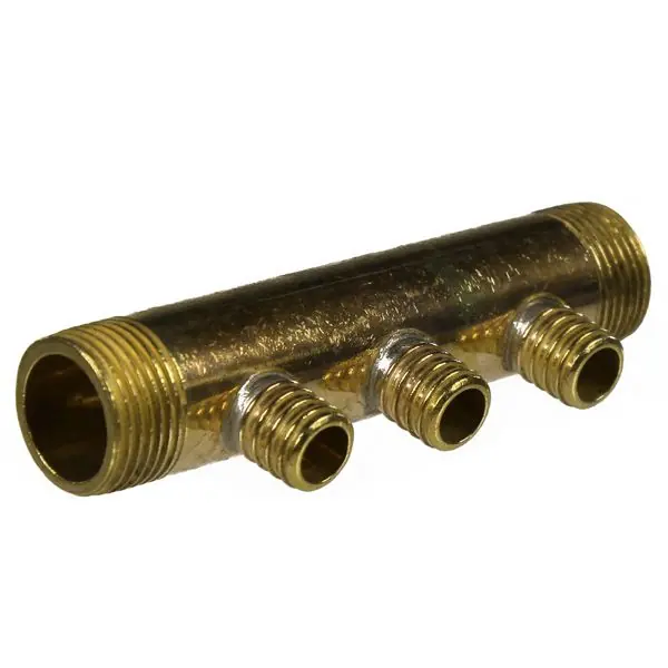 Collecteur 3/4" (20/27) Mâle-Mâle 3 piquages à Glissement pour tube PER diamètre 16 compris 3 bagues de 16 Expédié Aujourd'hui