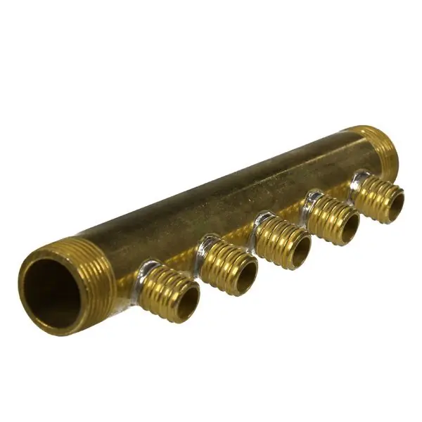 Meilleure Vente Collecteur 3/4" (20/27) Mâle-Mâle 5 piquages à Glissement pour tube PER diamètre 16 compris 5 bagues de 16