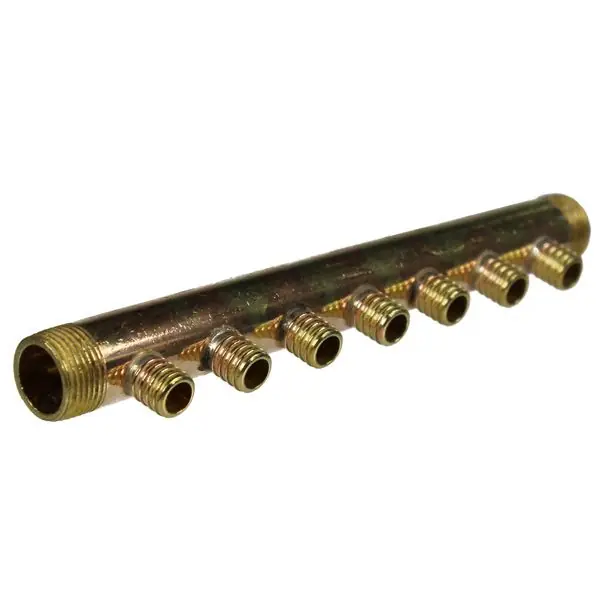 Collecteur 3/4" (20/27) Mâle-Mâle 7 piquages à Glissement pour tube PER diamètre 16 compris 7 bagues de 16 Offre Du Jour