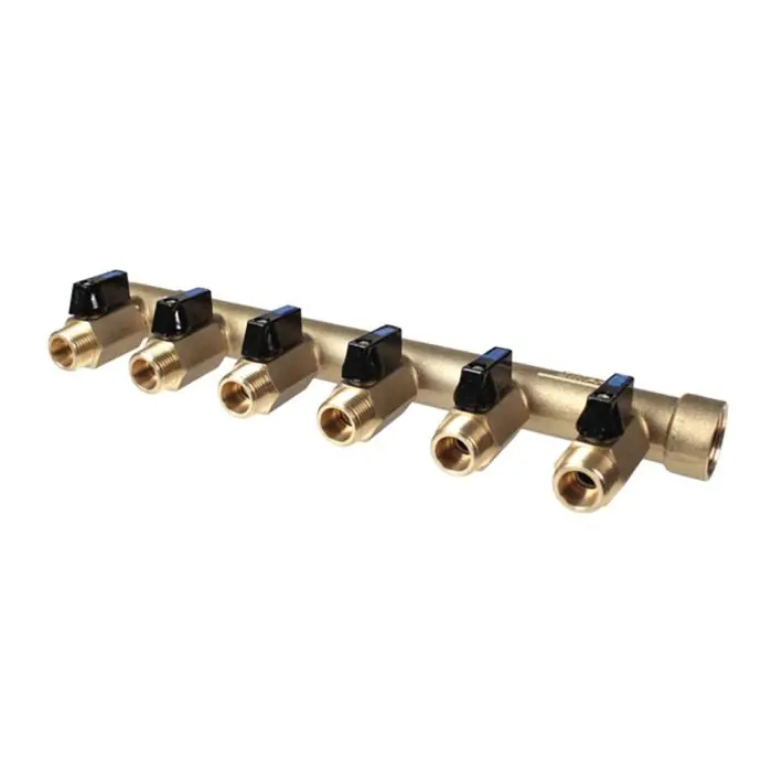 Collecteur M-F 3/4+mini-vannes assemblées 6 départs mâles 1/2" Offre Limitée