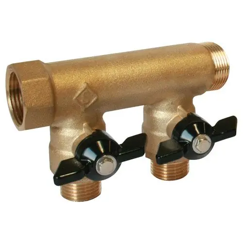Promotion Saisonnière Collecteur sanitaire M-F 1"+mini-vannes monobloc 2 départs 1/2" - Somatherm