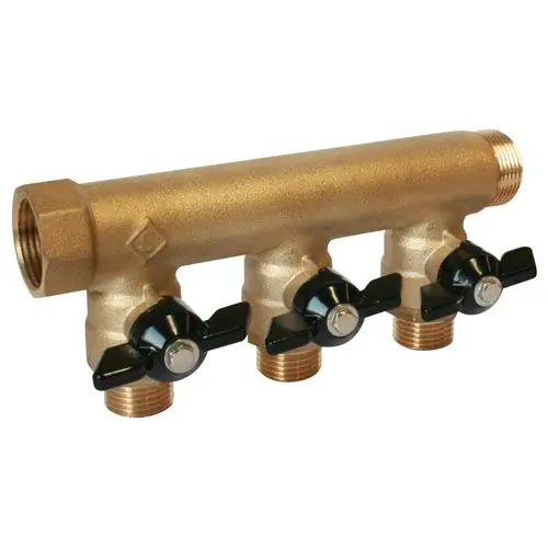 Nouvel Arrivage Collecteur sanitaire M-F 1"+mini-vannes monobloc 3 départs 1/2" - Somatherm