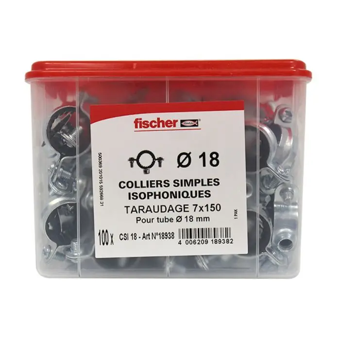 100 colliers simple isophonique 7×150 Ø18 – Fischer Quantité Limitée