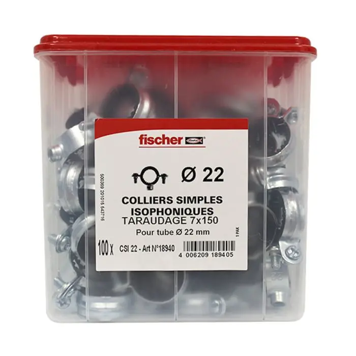 100 colliers simple isophonique 7×150 Ø22 – Fischer Dernière Chance