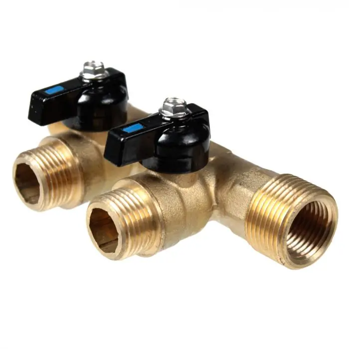Collecteur mâle 3/4&Prime; (20/27) – femelle 1/2&Prime; (15/21) avec mini-vannes monobloc 2 départs mâle 1/2&Prime; (15/21) – Arcanaute Meilleur Choix