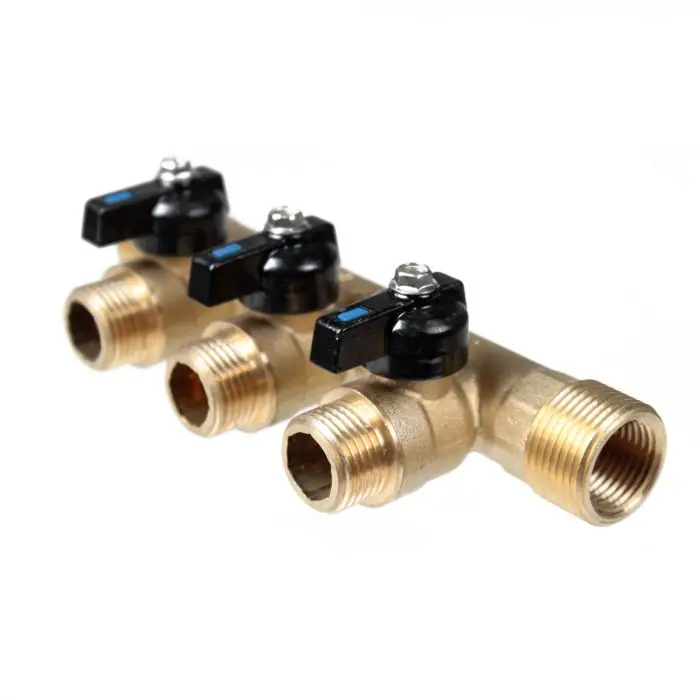 Achat Immédiat Collecteur mâle 3/4&Prime; (20/27) – femelle 1/2&Prime; (15/21) avec mini-vannes monobloc 3 départs mâle 1/2&Prime; (15/21) – Arcanaute