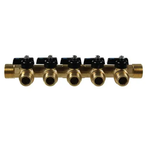 Collecteur mâle 3/4&Prime; (20/27) – femelle 1/2&Prime; (15/21) avec mini-vannes monobloc 5 départs mâle 1/2&Prime; (15/21) – Arcanaute Achat Immédiat