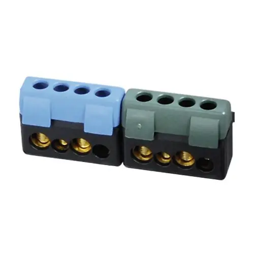 Paiement Sécurisé Kit support + 2 borniers bleu/vert (2×10 mm² / 2×16 mm²)