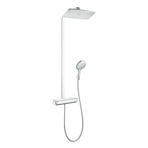 HANSGROHE Showerpipe Raindance Select E 360 - Blanc/Chrome Réduction