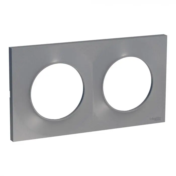 Vente Flash Plaque de finition 2 postes Odace Styl – aluminium – Schneider Electric – S520704E