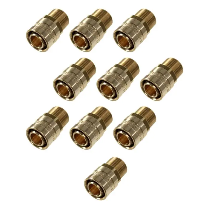 Achat Immédiat Lot de 10 Raccords PER à glissement Ø16 – Mâle 1/2&Prime; (15/21) – IBP Bänninger