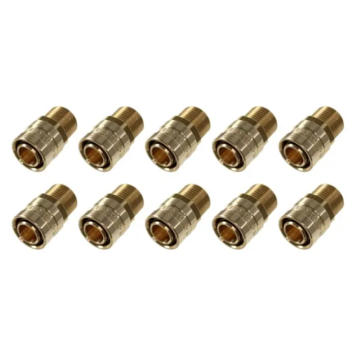 Lot de 10 Raccords PER à glissement Ø12 - Mâle 3/8" (12/17) - IBP Bänninger Paiement Sécurisé