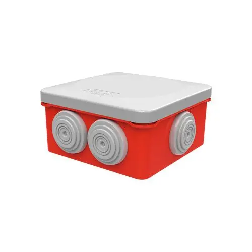 Pas Cher Boite dérivation étanche rouge OPTIBOX tétines IP55 100 x 100 x 52 mm avec fixation - BLM