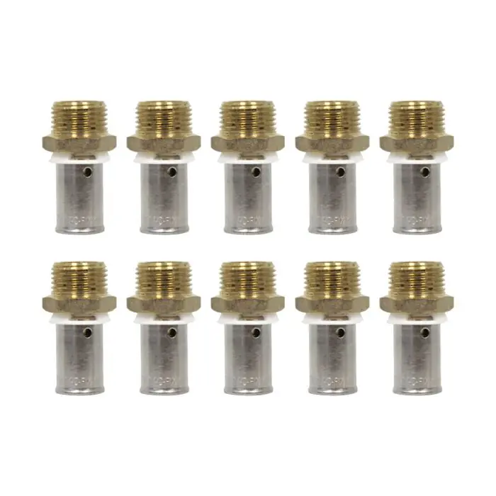 Lot de 10 Raccords PER à sertir Ø12x1,1 - Mâle 3/8" (12/17) - IBP Bänninger Nouvelle Collection