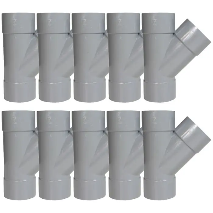 Retour Gratuit 10 culottes PVC 45° Femelle Femelle Ø50 - First Plast