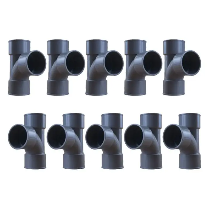 10 tés pied de biche PVC 87°30 Femelle Femelle Ø40 – First Plast Offre Exclusive