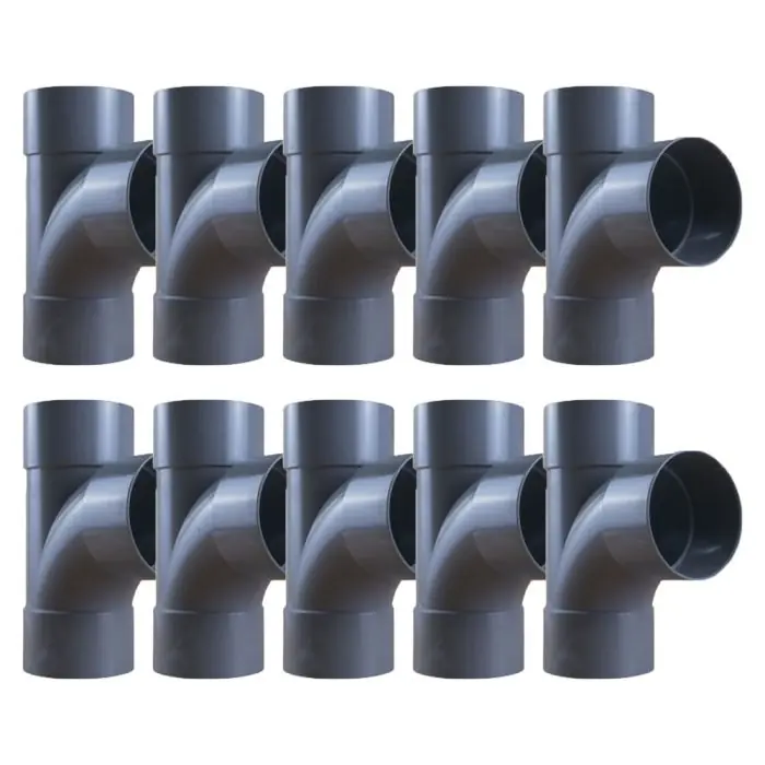 10 tés pied de biche PVC 87°30 Femelle Femelle Ø100 – First Plast Prix Bas