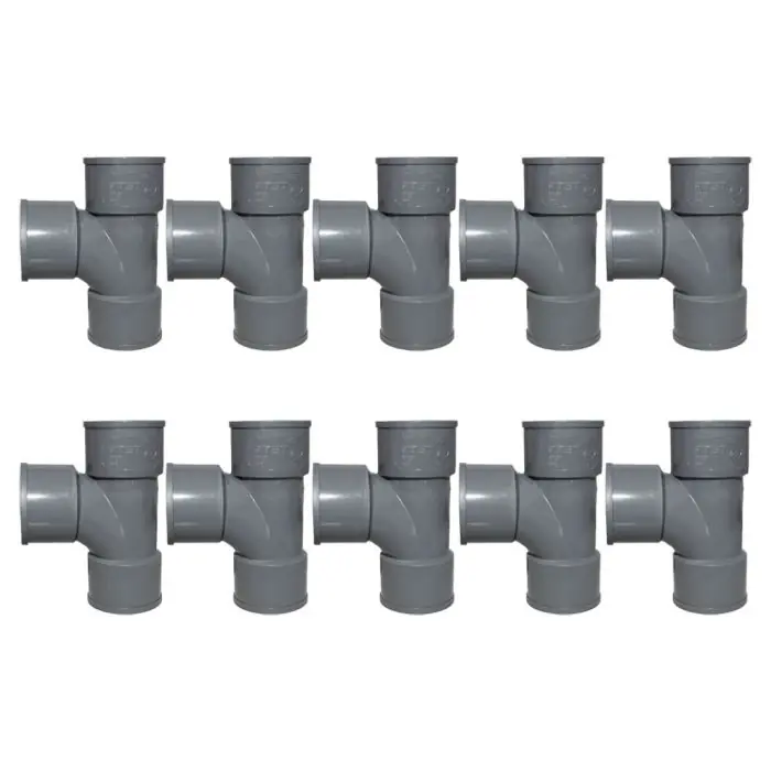 10 tés pied de biche PVC 87°30 Femelle Femelle Ø50 – First Plast Nouveauté