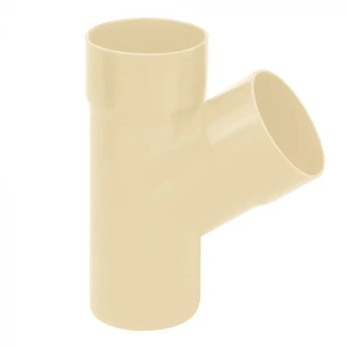 Culotte PVC 67°30 mâle femelle pour tube Ø80 épaisseur 3.2 mm – Sable – First Plast Offre Spéciale