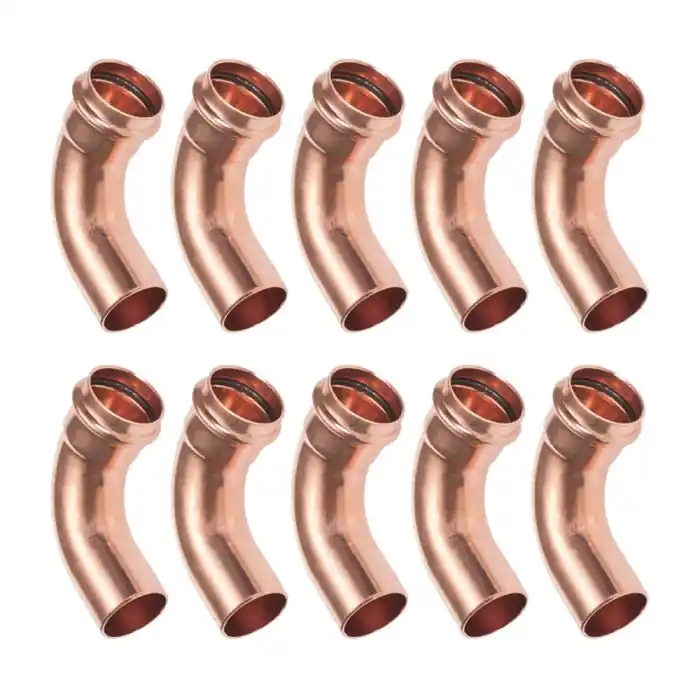 Must-Have Lot de 10 raccords cuivre à sertir - Courbes 90° Mâle/Femelle Ø18