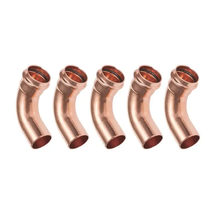 Lot de 5 raccords cuivre à sertir - Courbes 90° Mâle/Femelle Ø14 Offre Du Jour