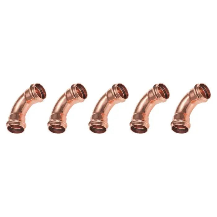 Offre Limitée Lot de 5 raccords cuivre à sertir - Courbes 90° Femelle/Femelle Ø14