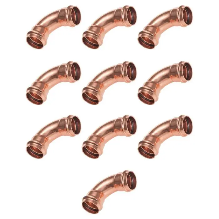 Commander Maintenant Lot de 10 raccords cuivre à sertir - Courbes 90° Femelle/Femelle Ø18