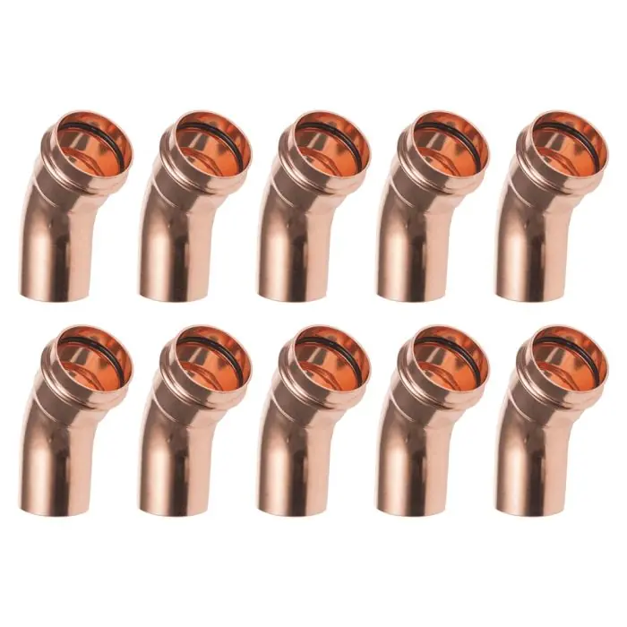 Must-Have Lot de raccord cuivre à sertir - 10 Courbes 45° Mâle/Femelle Ø18