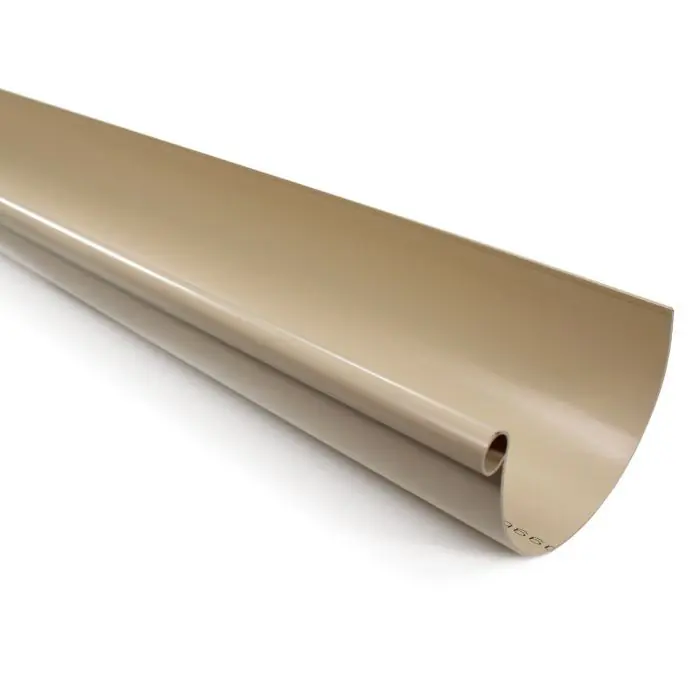 Prix Réduit Profilé gouttière PVC 16 demi-ronde en 2 m – sable – First Plast