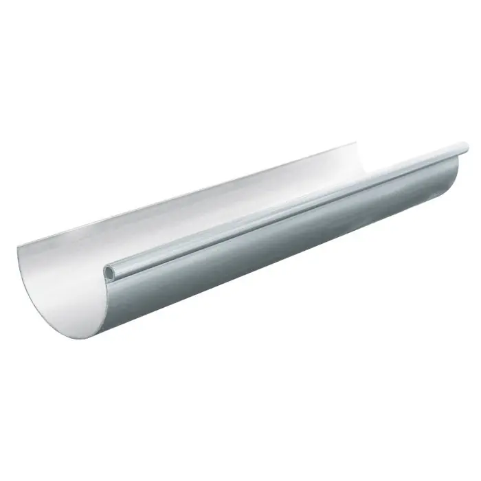 Profilé gouttière PVC 25 demi-ronde en 4 m – aspect zinc – First Plast Must-Have