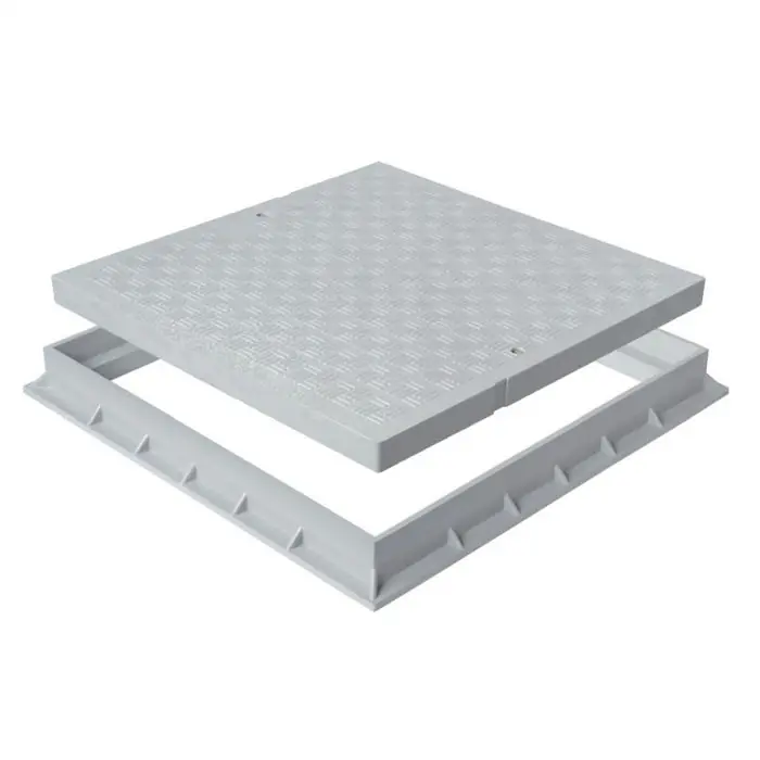 Offre Spéciale Tampon de sol PVC léger 187 x 187 mm avec cadre anti-choc 200 x 200 mm – 11,00 KN – Gris – First Plast