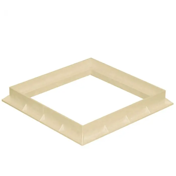 Cadre en PVC pour grille et tampon - 200 x 200 mm - Sable - First Plast Dernier Modèle