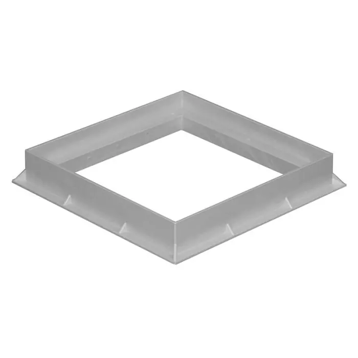 Nouvel Arrivage Cadre en PVC pour grille et tampon - 250 x 250 mm - Gris - First Plast