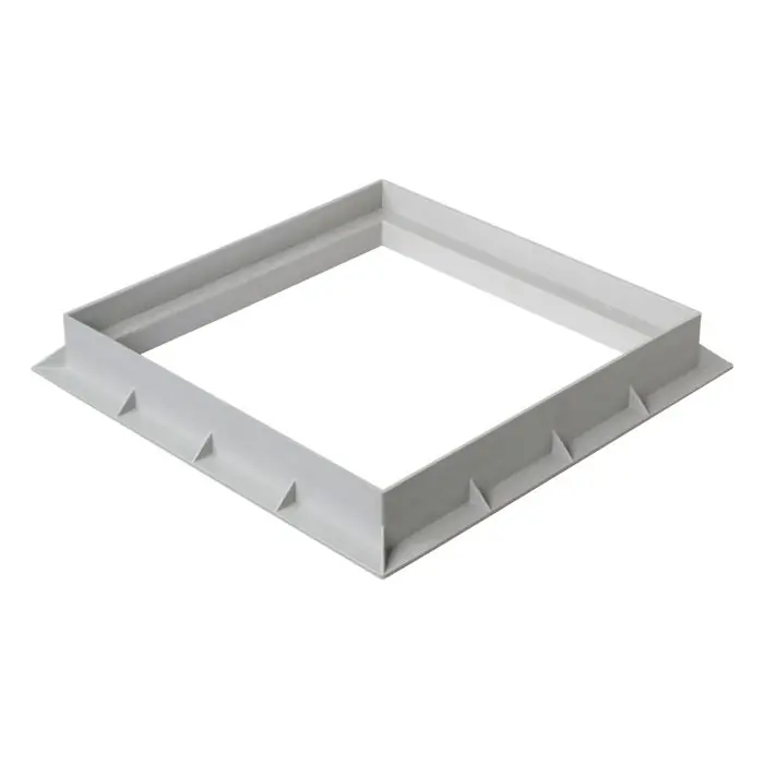 Expédition Rapide Cadre en PVC pour grille et tampon – 300 x 300 mm – Gris – First Plast