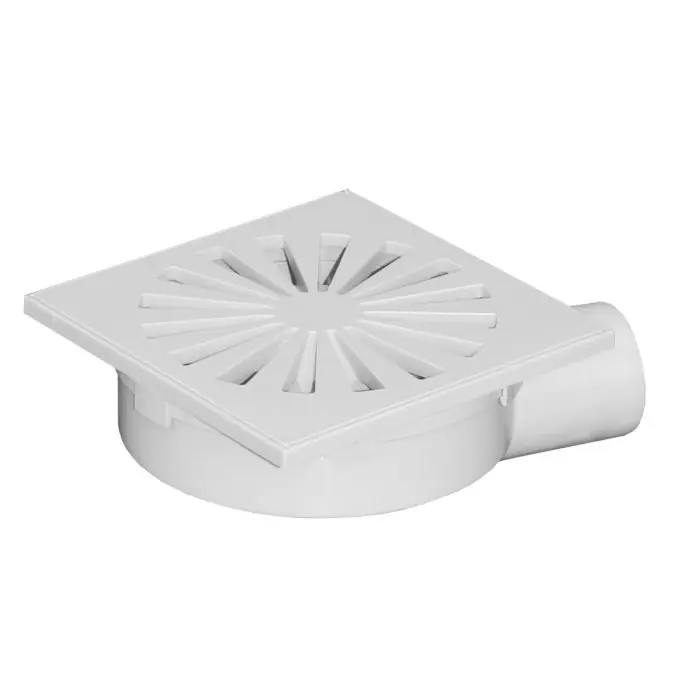 Siphonette 150x150mm sortie horizontale Ø50 - Grille ABS Must-Have