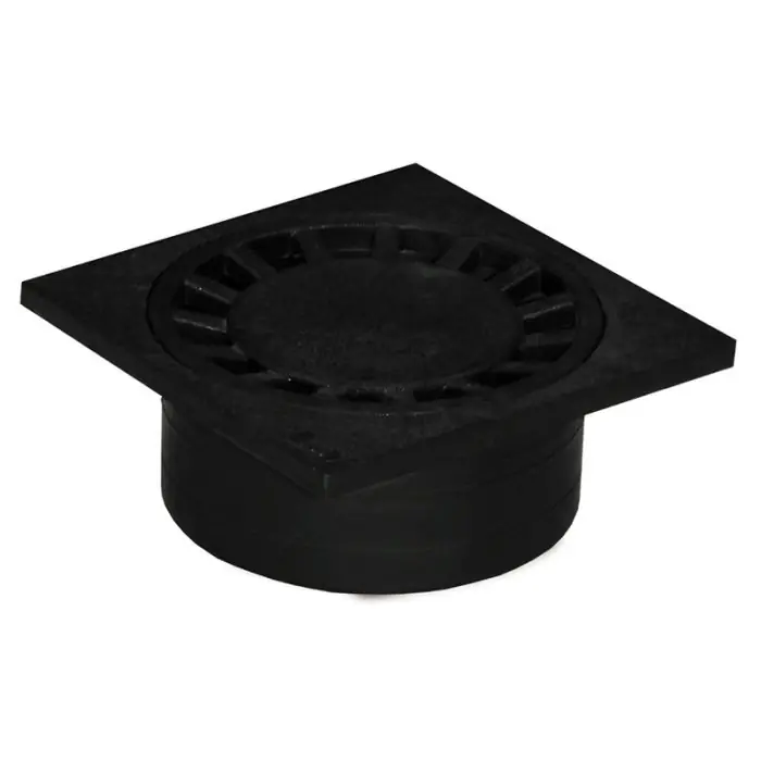 Siphon de sol PVC 250x250mm sortie verticale Ø100 femelle – Anthracite Solde