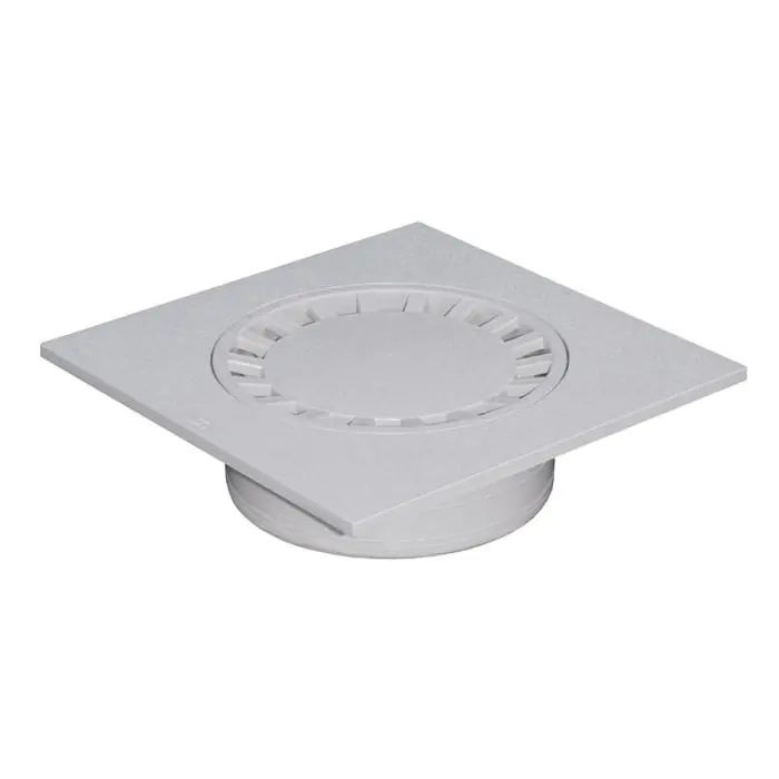 Meilleure Vente Siphon de sol PVC 300x300mm sortie verticale Ø100-200 – Gris