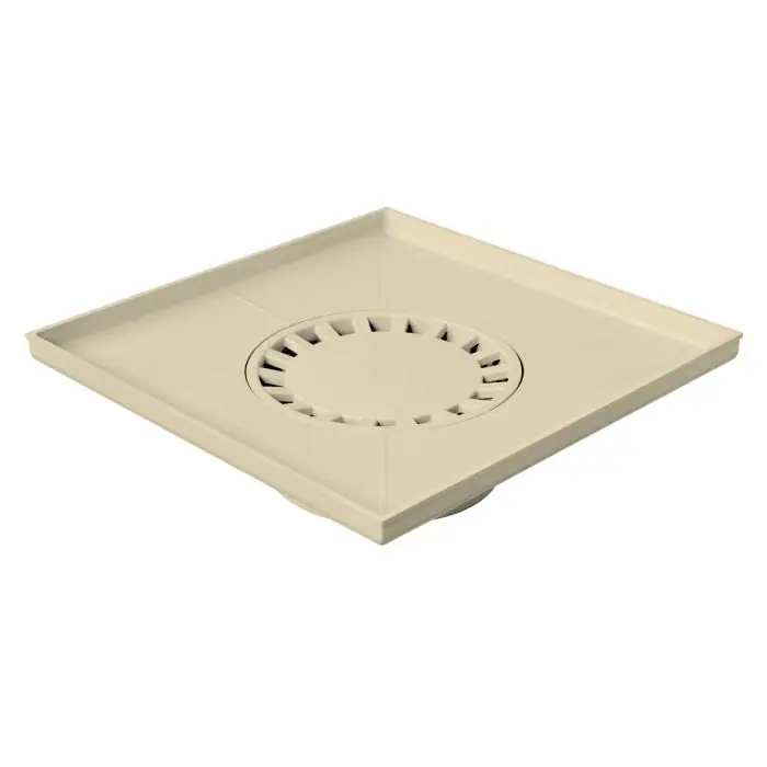 Receveur siphonné PVC 400x400mm sortie verticale – Sable Offre Du Jour