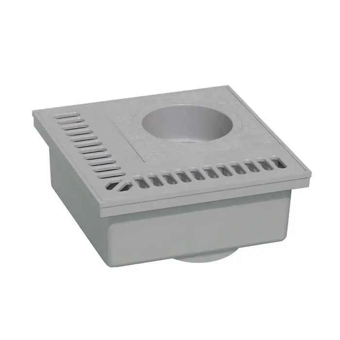 Siphon de balcon PVC 200x200mm – Gris Commande En Gros