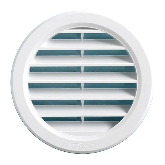 Promotion Grille ventilation ronde à encastrer plastique blanc – Ext Ø40 mm – Tube 32 mm – First Plast