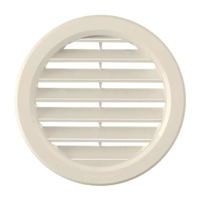 Grille ronde à encastrer, fermeture à distance et moustiquaire - Extérieur Ø120 - Tube Ø100 - Sable - First Plast Populaire